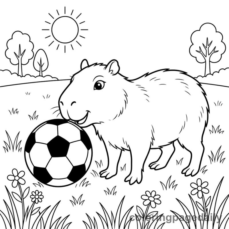 Capybara Soccer Star - Colored reference example