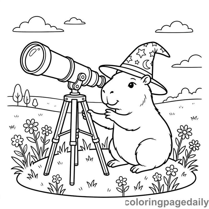 Cosmo’s Galactic Meadow Adventure - story illustration coloring page