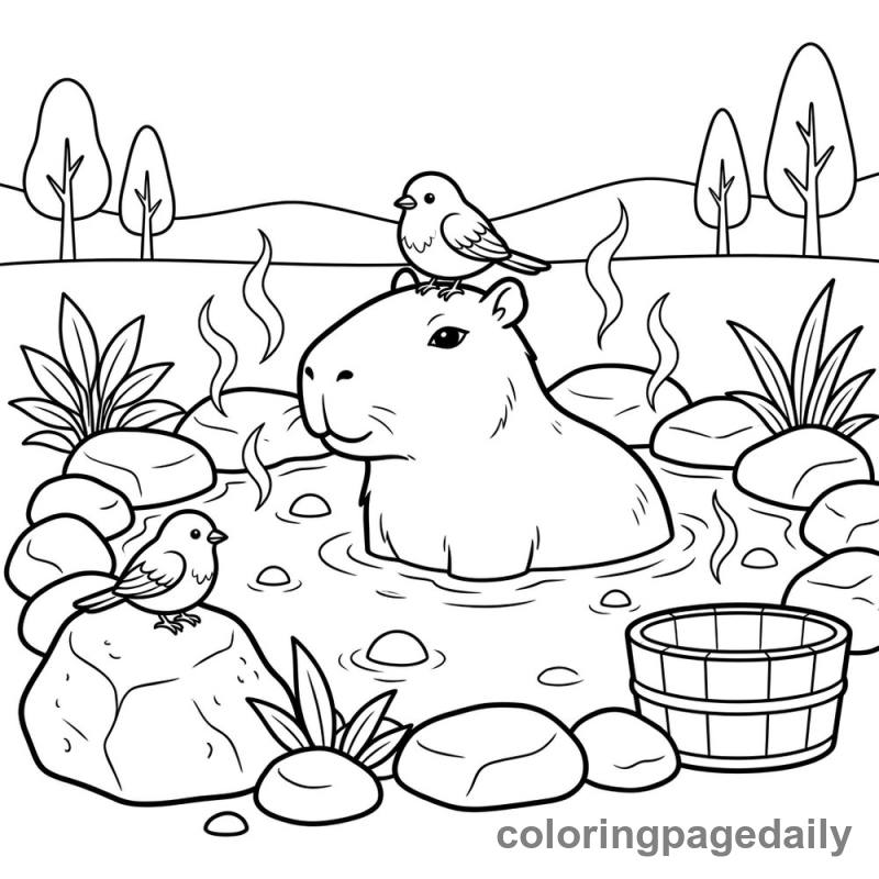 Capybara's Relaxing Hot Spring - Colored reference example