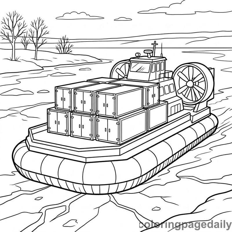Cargo Hovercraft On Ice - Colored reference example