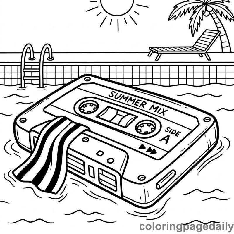 Mixie’s Musical Summer Splash - story illustration coloring page