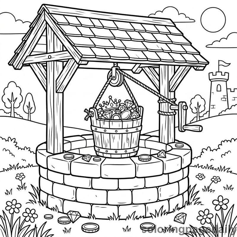 Castle Well Overflowing Jewels - Colored reference example