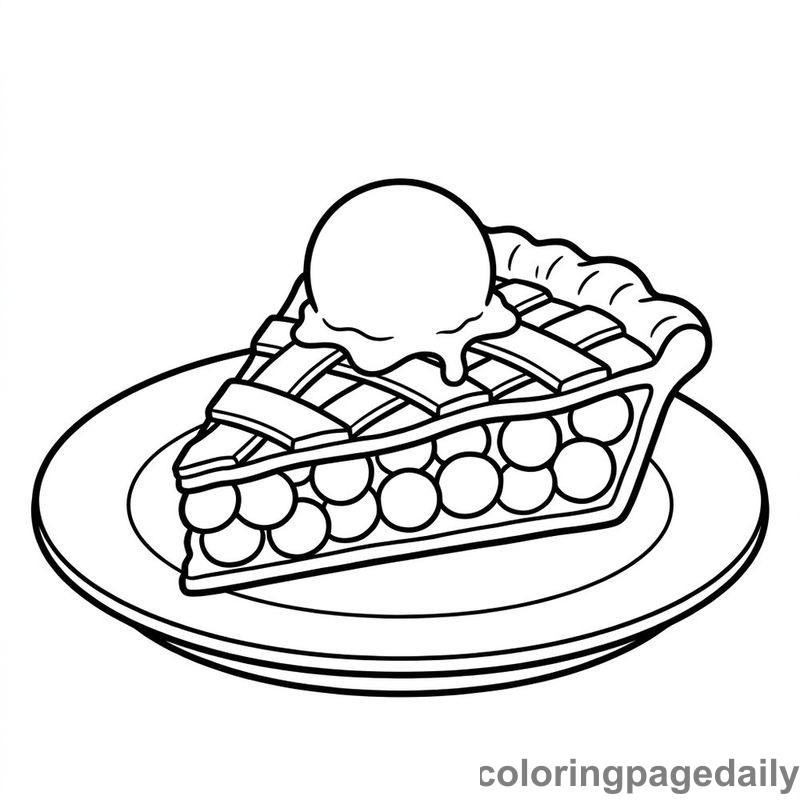 Cherry Pie With Ice Cream - Colored reference example