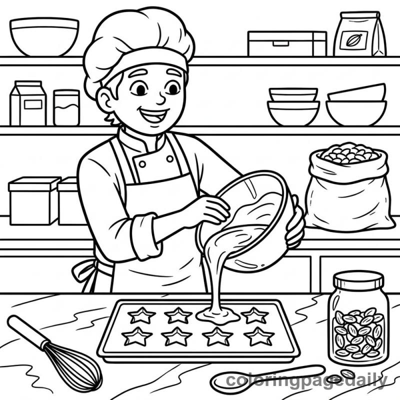 Chocolatier Pouring Star Molds - Colored reference example
