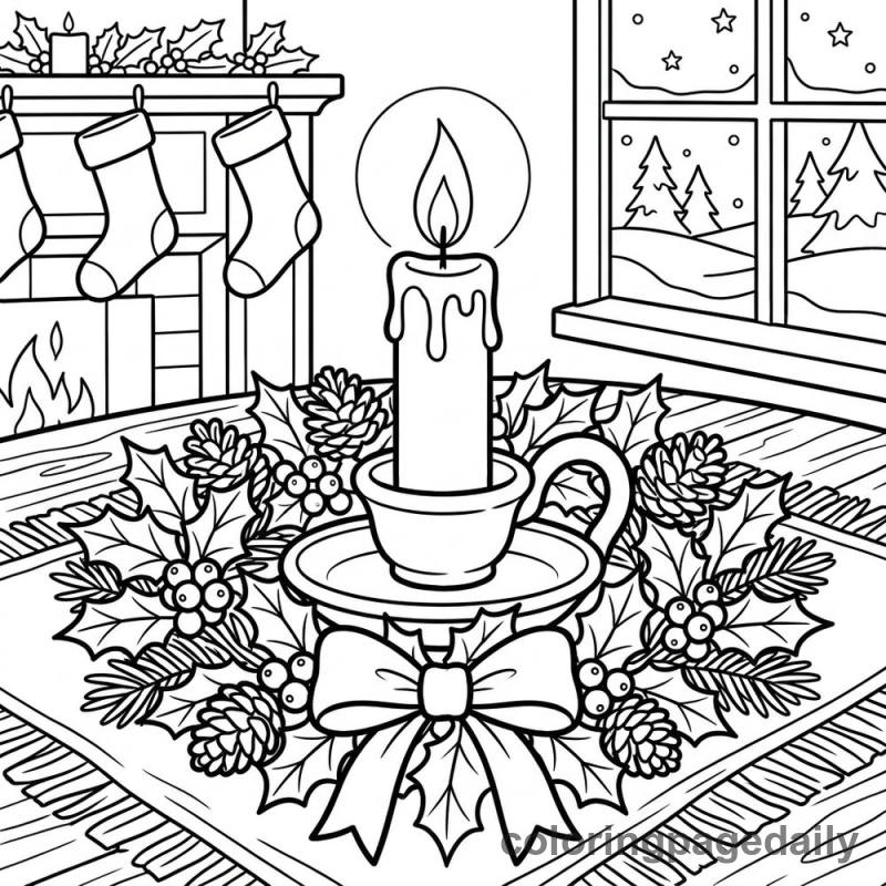 Christmas Candle Centerpiece - Colored reference example