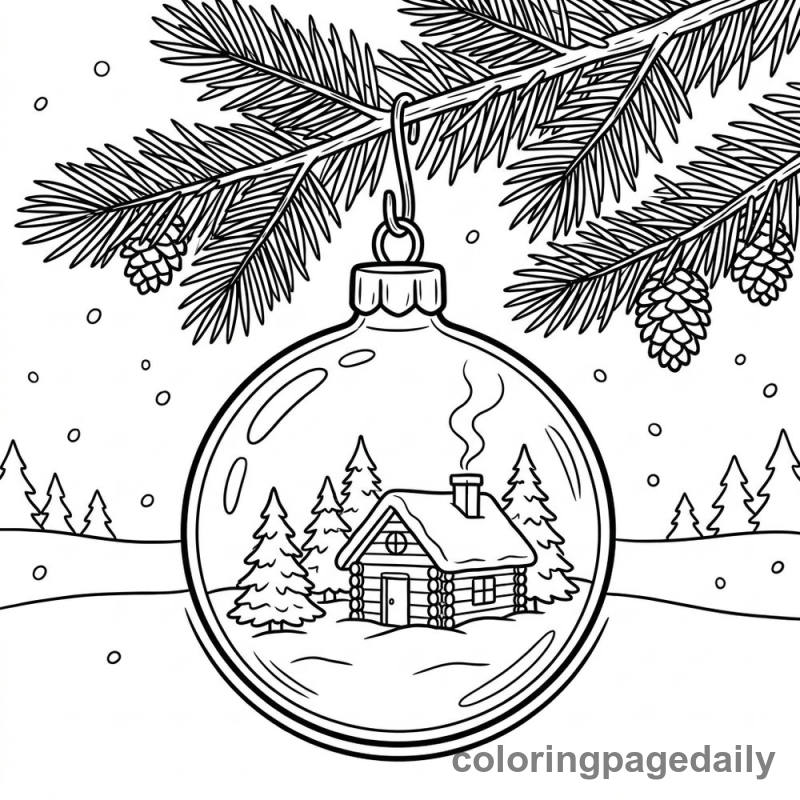 Christmas Ornament's Winter Scene - Colored reference example