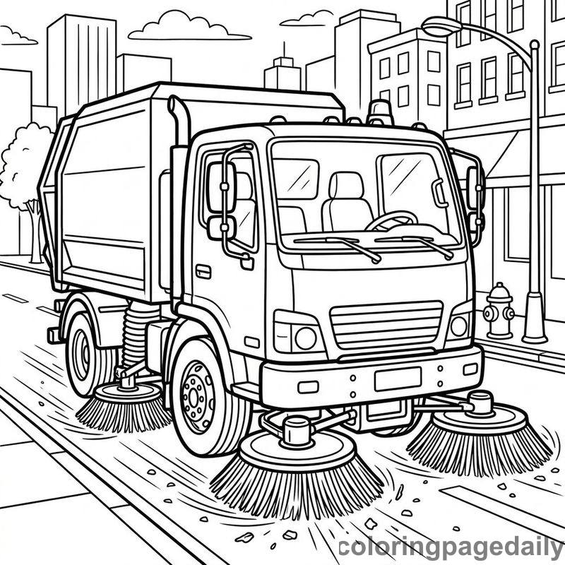 City Street Sweeper Truck - Colored reference example