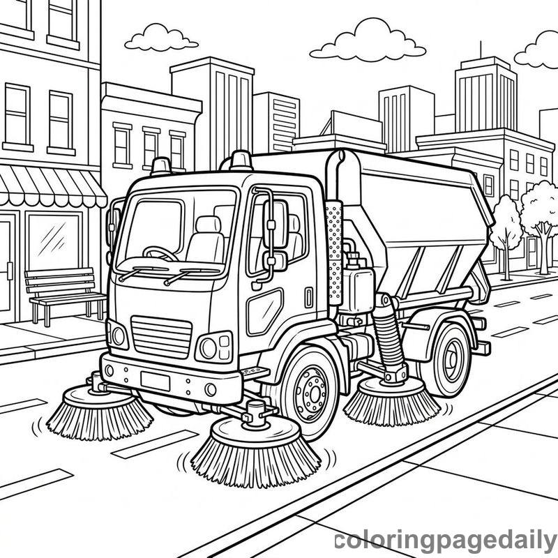 City Street Sweeper Truck - Colored reference example