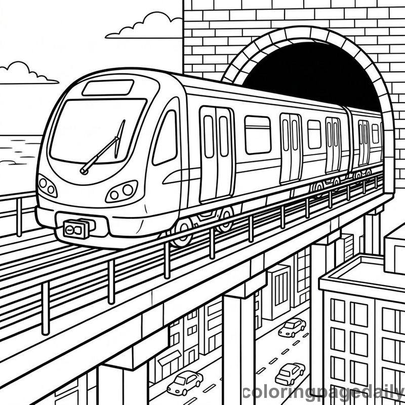 City Subway Train Ride - Colored reference example