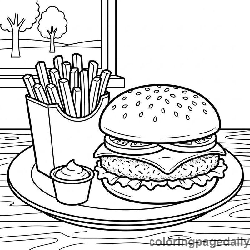 Classic American Cheeseburger - Colored reference example