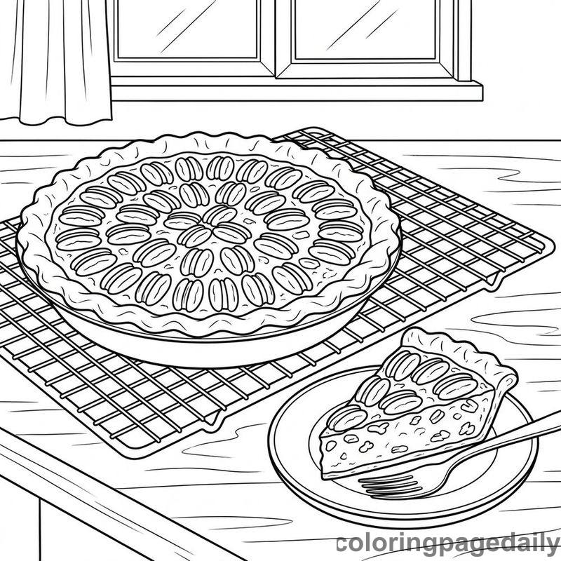 Classic American Pecan Pie - Colored reference example