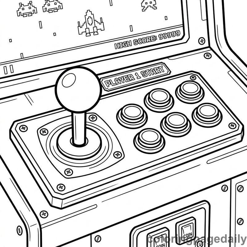 Classic Arcade Joystick Controls - Colored reference example
