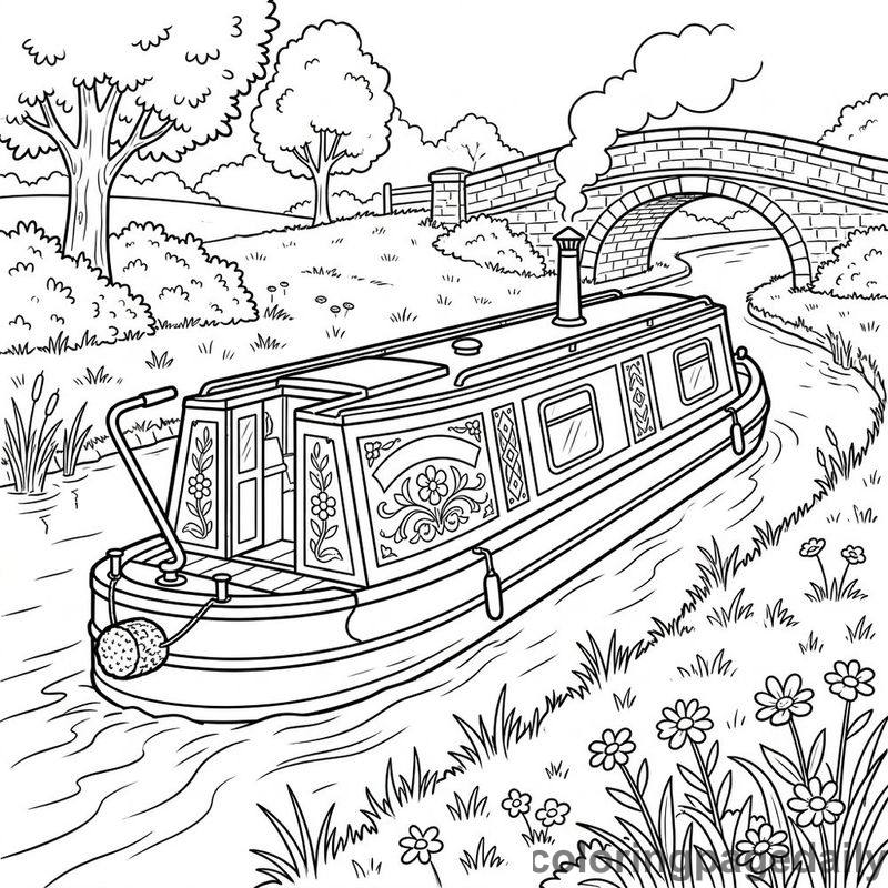 Classic Canal Narrowboat Cruising - Colored reference example