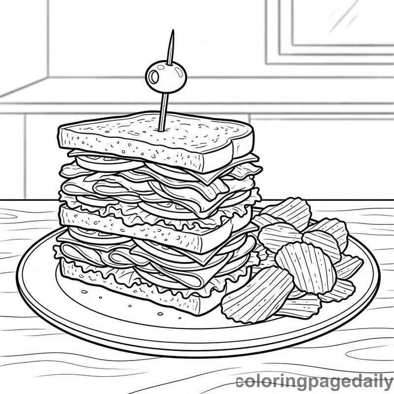 Classic Club Sandwich Plate - Colored reference example