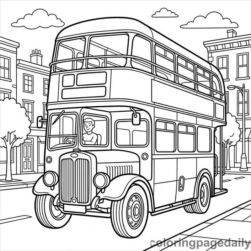 Classic Double Decker Bus - Colored reference example