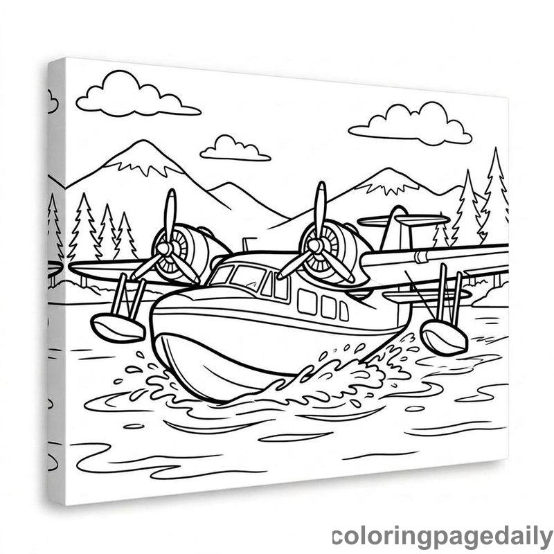 Classic Flying Boat Seaplane - Colored reference example