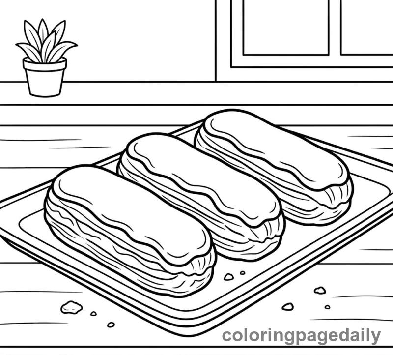 Classic French Chocolate Eclairs - Colored reference example