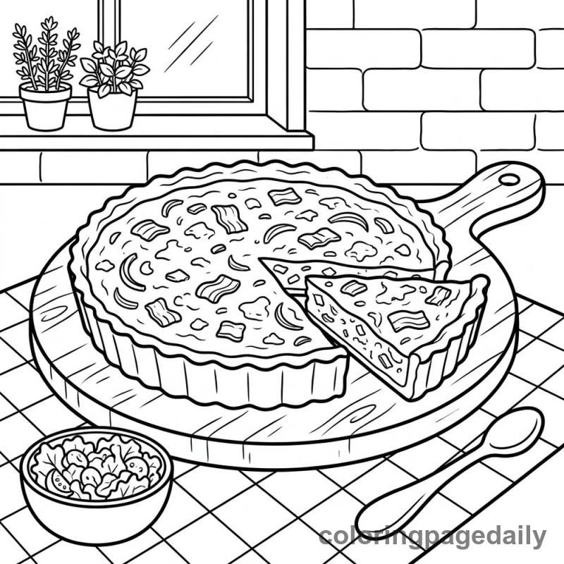Classic French Quiche Lorraine - Colored reference example