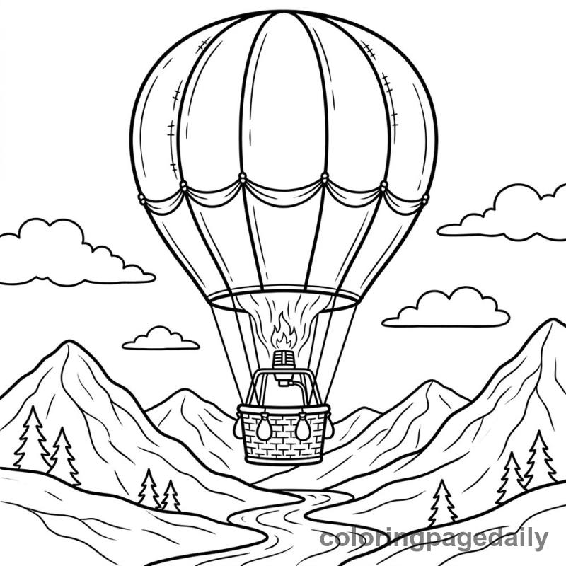 Classic Hot Air Balloon Flight - Colored reference example