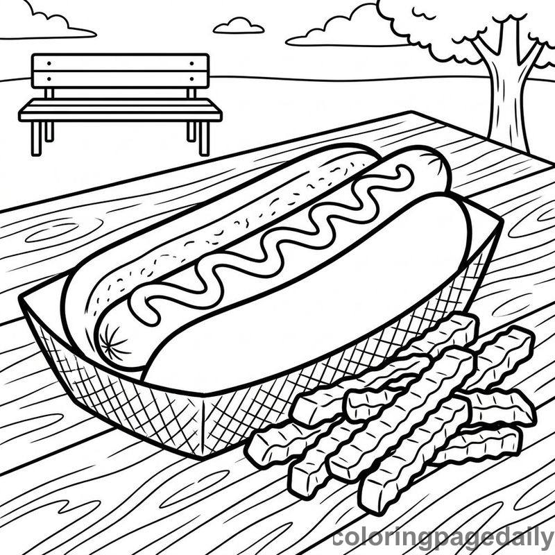 Classic Hot Dog And Fries - Colored reference example