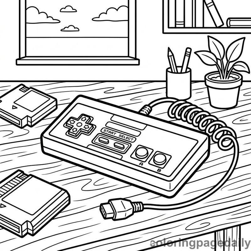 Classic Retro Gaming Controller - Colored reference example