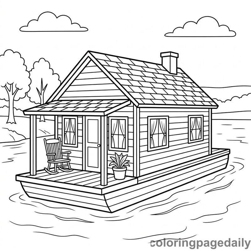 Classic River Houseboat - Colored reference example