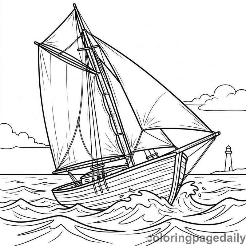 Classic Sailboat Ocean Race - Colored reference example