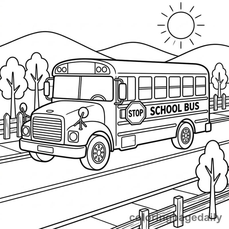 Classic School Bus - Colored reference example