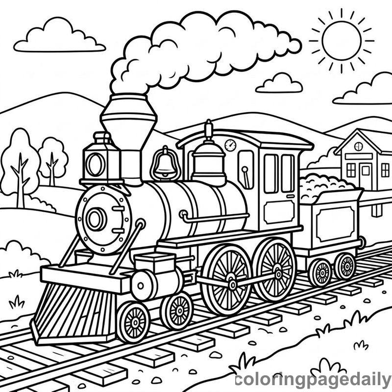 Classic Steam Locomotive - Colored reference example