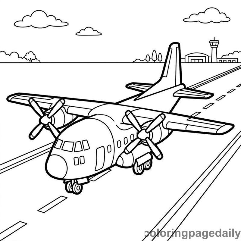 Classic Twin Engine Cargo Airplane - Colored reference example