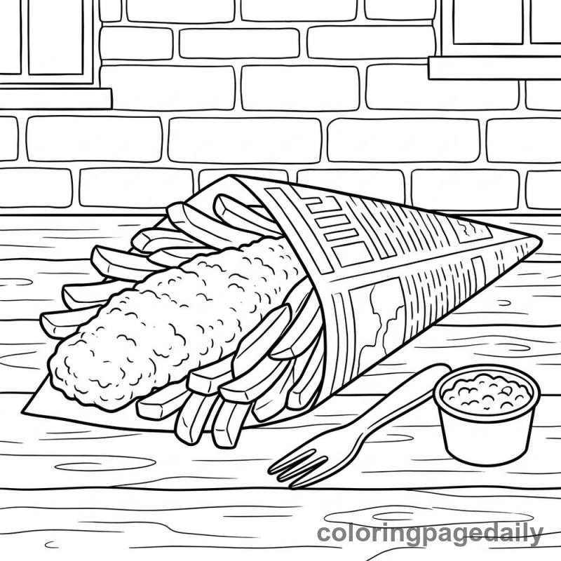 Classic UK Fish and Chips - Colored reference example