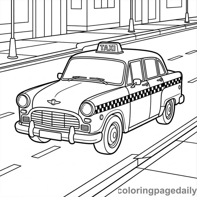 Classic Vintage City Taxi - Colored reference example