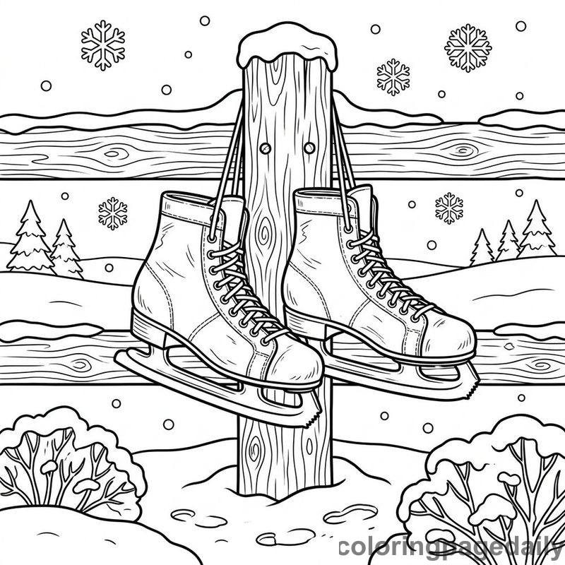 Classic Winter Ice Skates - Colored reference example