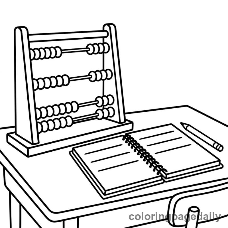 Counting Adventures with Arthur the Abacus - story illustration coloring page