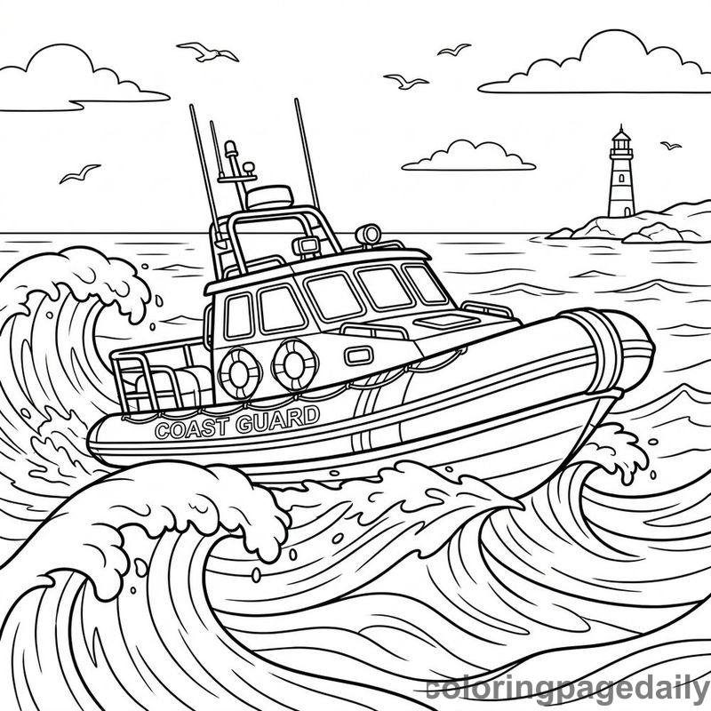 Coast Guard Rescue Boat - Colored reference example