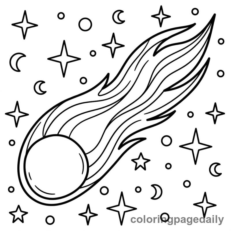 Comet's Starry Journey - Colored reference example