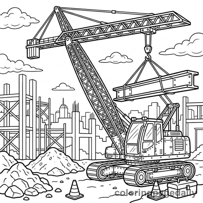 Construction Crane Lifting - Colored reference example
