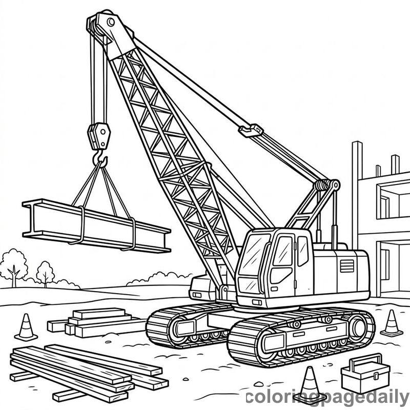 Construction Crane Lifting Beam - Colored reference example