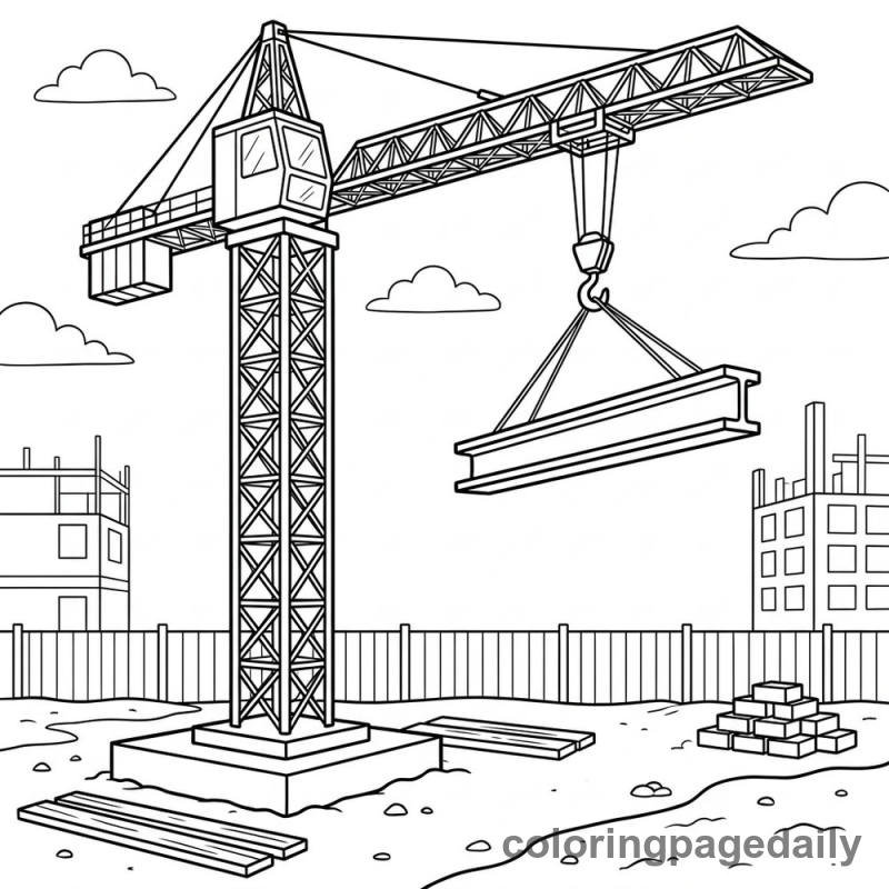 Construction Tower Crane - Colored reference example
