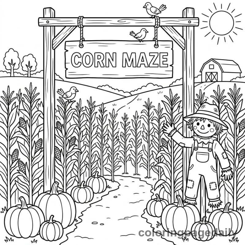 Corn Maze Entrance - Colored reference example