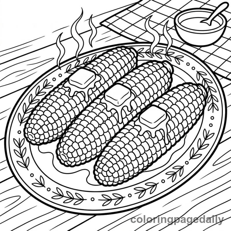 Corn on the Cob Platter - Colored reference example