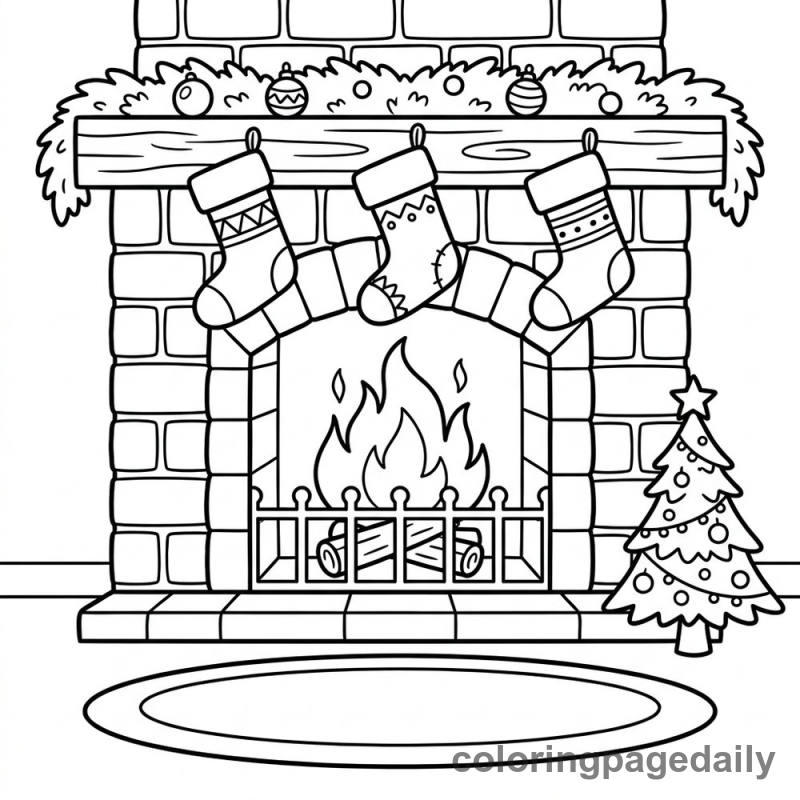 Cozy Christmas Fireplace - Colored reference example