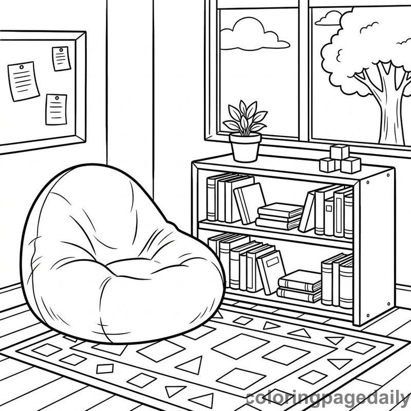 Cozy Classroom Reading Corner - Colored reference example