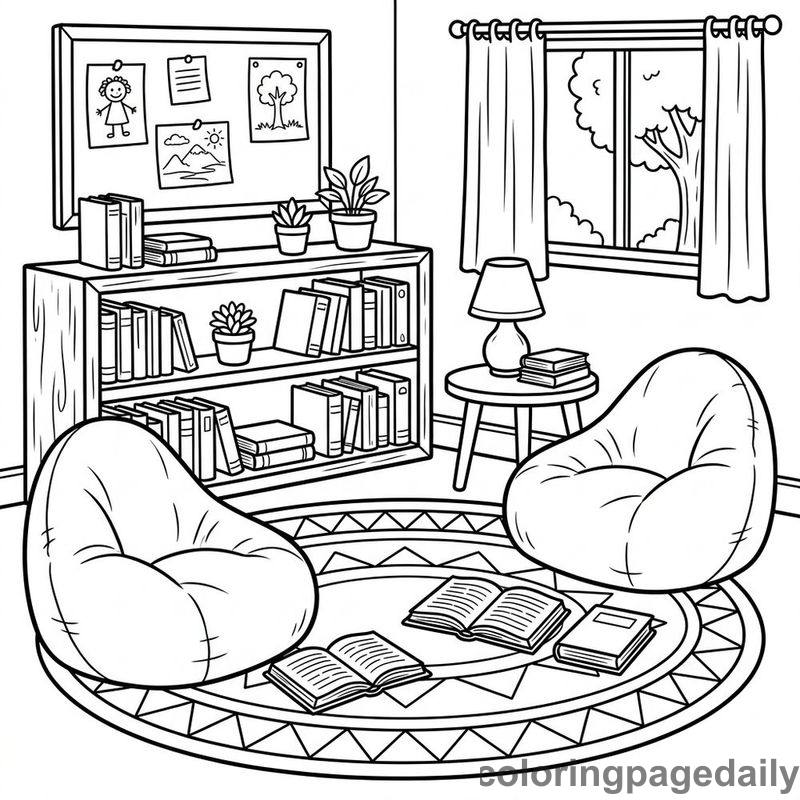 Cozy Classroom Reading Corner - Colored reference example