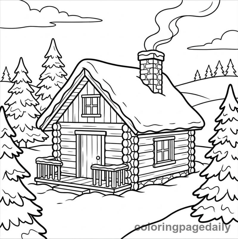 Cozy Winter Cabin - Colored reference example