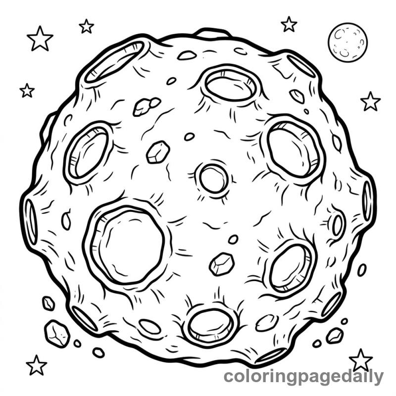 Craters on an Asteroid - Colored reference example