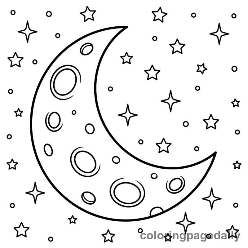 Crescent Moon In Space - Colored reference example