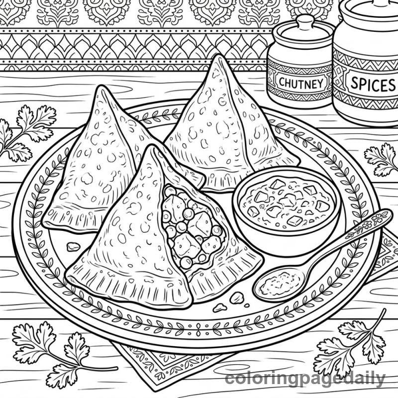 Crispy Vegetable Samosas - Colored reference example