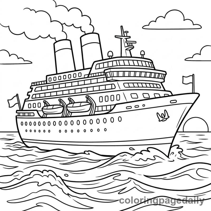 Cruise Ship Sailing - Colored reference example