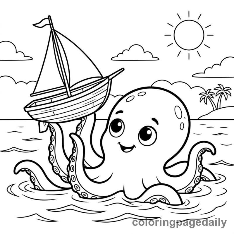 The Curious Baby Kraken - Colored reference example